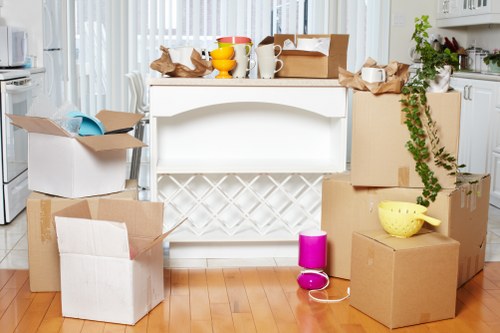 Professional removals in Kingston with moving van and boxes