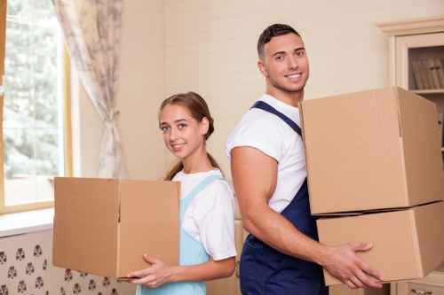 Packed moving boxes ready for house removals in Kingston
